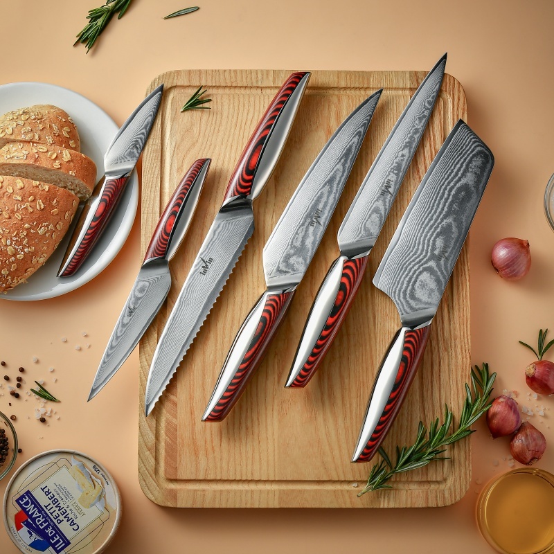 Red resin Damascus collection