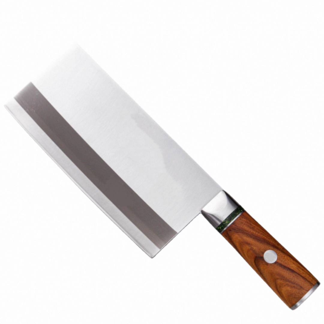 AUS-10 wood-handle cleaver